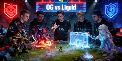 OG战队在DOTA2国际邀请赛TI比赛中团队协作的镜头